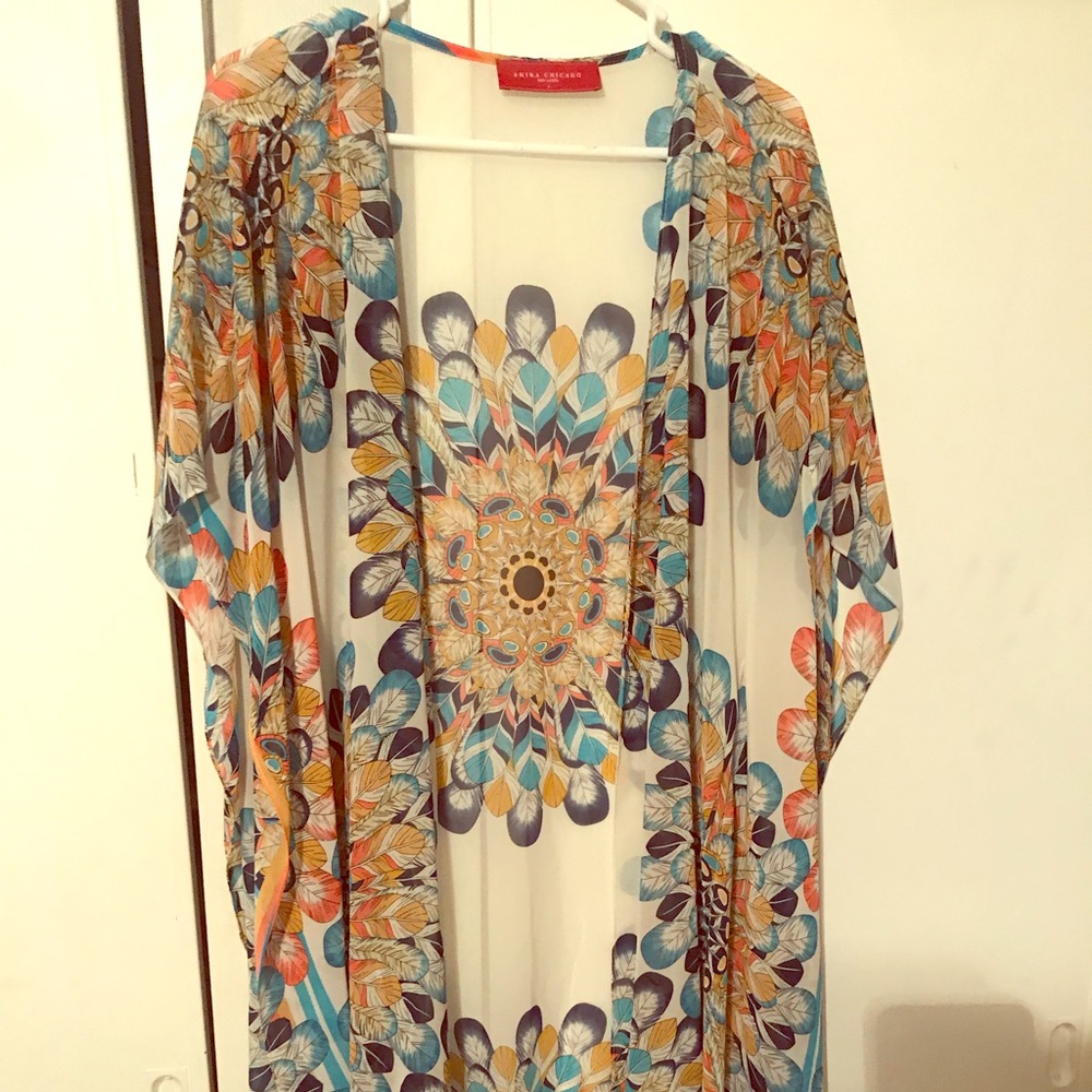 Kimono with Feather design